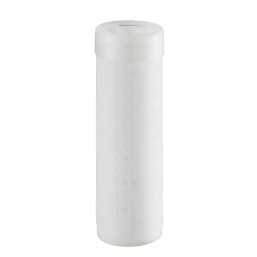 Weißer Filtereinsatz mit Stützkörper von Oventrop, zylindrischer Form, für industrielle Anwendungen. Eignet sich für die Filtration im Bereich von 80 - 120 Mikrometer.